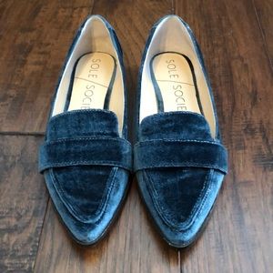 Sole Society Edie Velvet point loafer